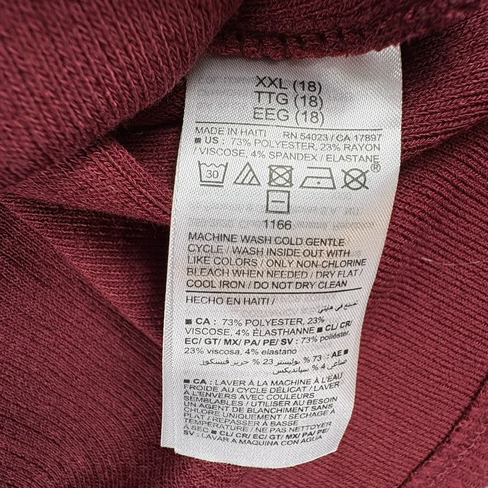 Old Navy Dress Girls XXL 18 Red Ribbed Knit A-Line Long Sleeve NWT